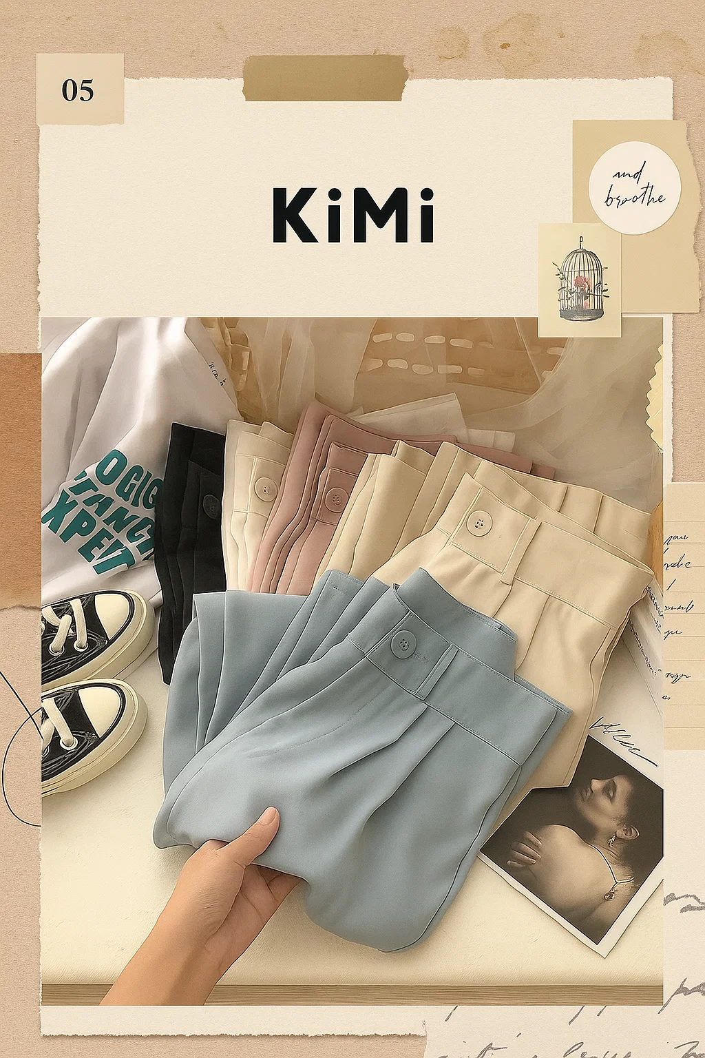 Back view of high-waist womenβs pants β wrinkle-free, comfortable fit