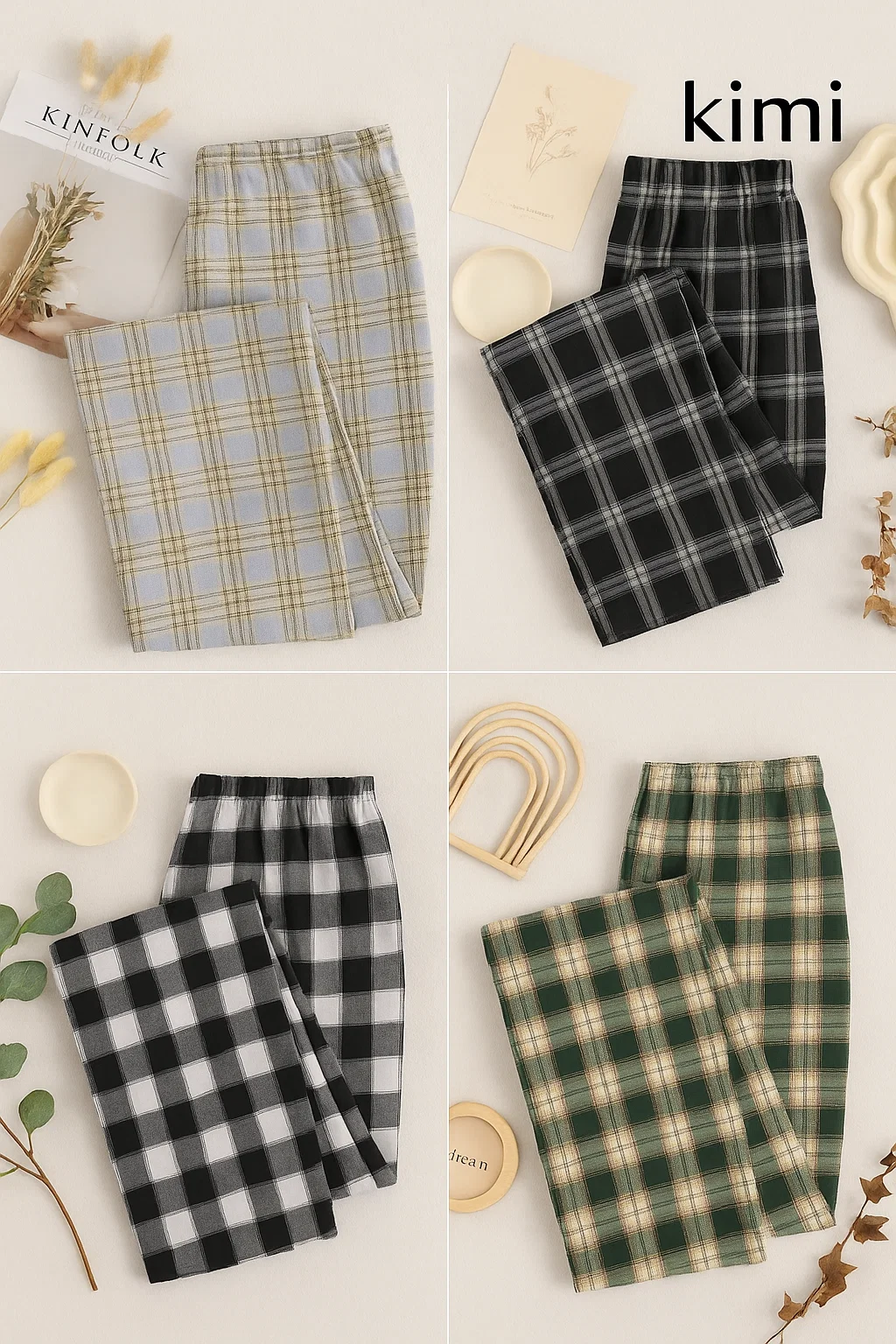 ✨ Korean Style Plaid Pants for Women – Lightweight Comfort with Trendy Streetwear Vibe