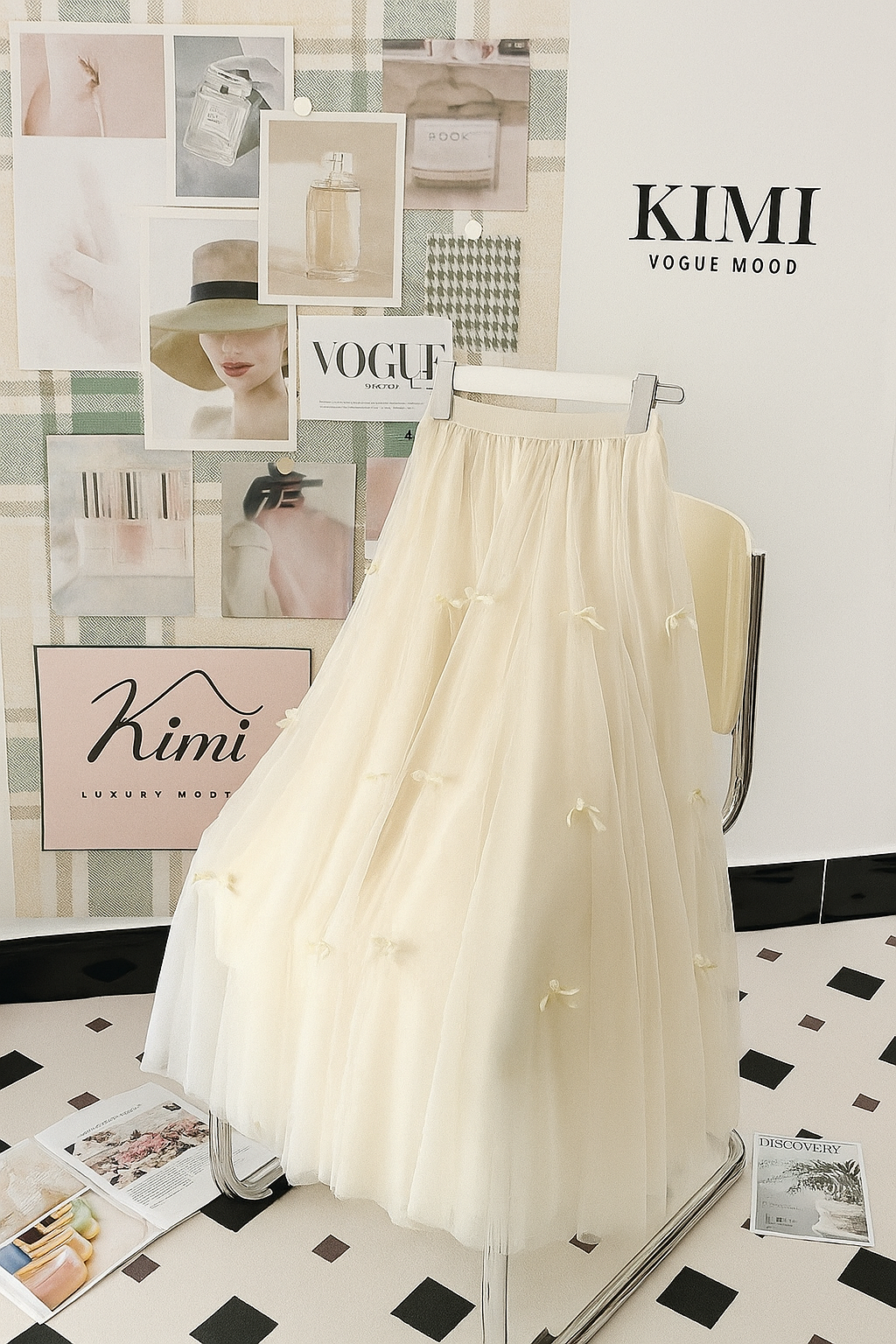 Autumn a-line skirt Bow Skirt – A-Line Mesh Umbrella Skirt for Spring