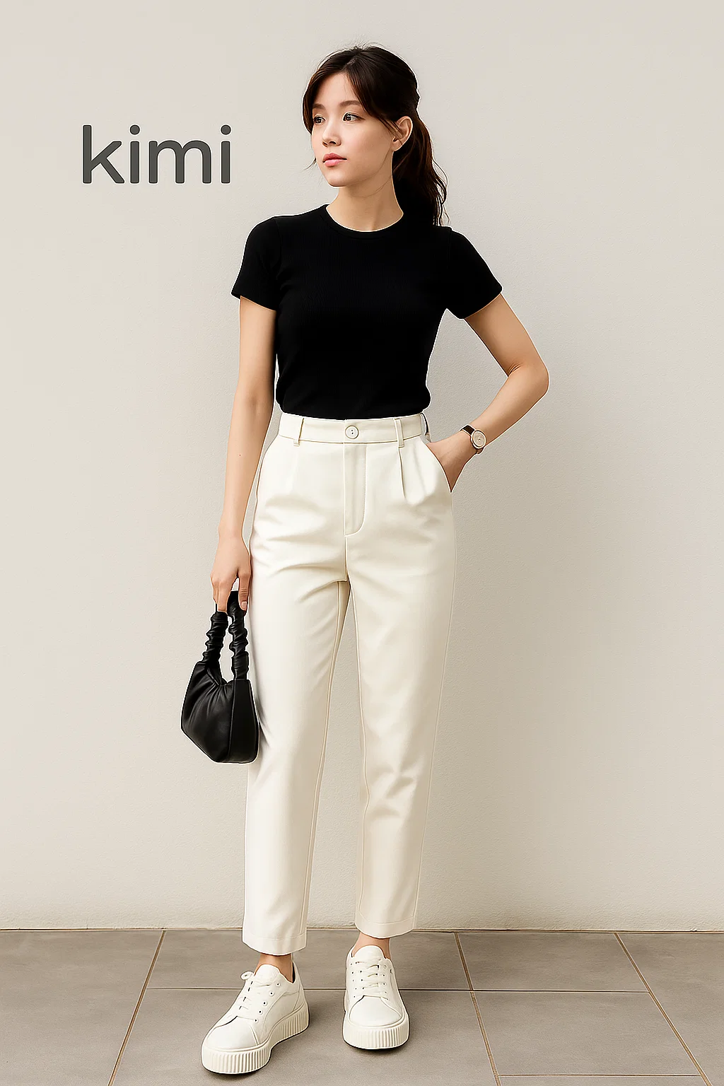 👖 High-Waist Korean Style Pants – Soft Stretchable Comfort for Women 💼